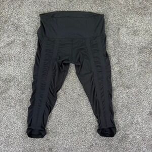 Sweetflexx Black Resistance Band Capri Leggings Womens 14 High Waisted Workout